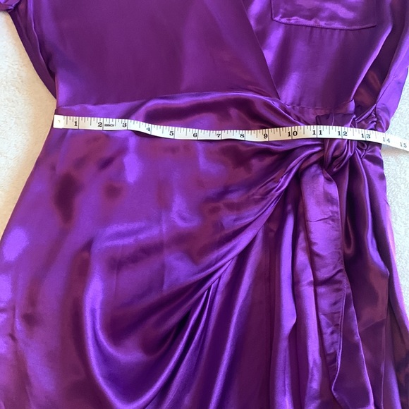 SOLD || Zara Purple Satin Effect Wrap Dress- Size L - Picture 11 of 13